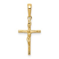 14K Inri Hollow Crucifix Pendant view 1