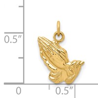 14K Yellow Gold Praying Hands Charm view 3