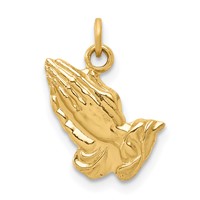 14K Yellow Gold Praying Hands Charm view 1