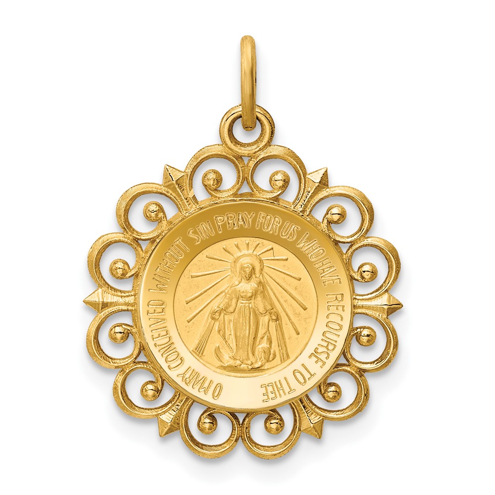 14k Miraculous Medal Charm