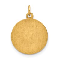 14K Yellow Gold Polished and Satin Solid Infant of Prague Medal Round Charm view 4
