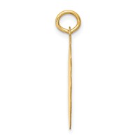 14K Yellow Gold Polished and Satin Solid First Holy Communion Scalloped Edge Round Disc Pendant view 2