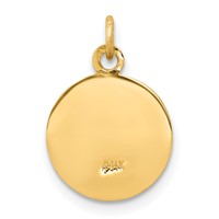 14K Yellow Gold Polished and Satin Solid Holy Trinity Medal Charm view 4