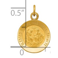14K Yellow Gold Polished and Satin Solid Holy Trinity Medal Charm view 3