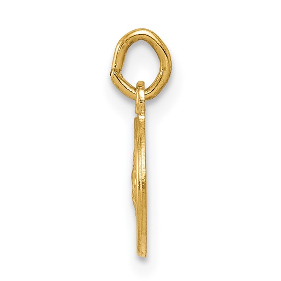 14k Polished Solid Mini Saint Christopher Medal Round Charm