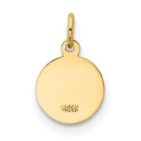 14K Yellow Gold Polished Solid Mini Saint Christopher Medal Round Charm view 4