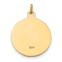 14K Yellow Gold Polished and Satin Solid Saint Gerard Medal Round Charm view 4