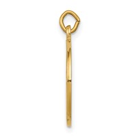 14K Yellow Gold Polished and Satin Solid St John the Baptist Medal Round Pendant view 2