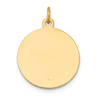 14K Yellow Gold Polished and Satin Solid St John the Baptist Medal Round Pendant view 4