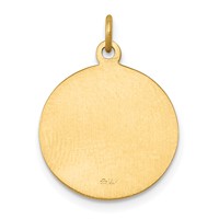 14K Polished and Satin Solid Saint George Medal Round Charm view 4