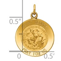 14K Polished and Satin Solid Saint George Medal Round Charm view 3