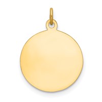 14K Yellow Gold Polished and Satin Solid Saint Roch Medal Round Charm view 4