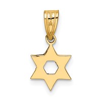 14K Yellow Gold Star of David Pendant view 4