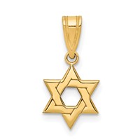 14K Yellow Gold Star of David Pendant view 1