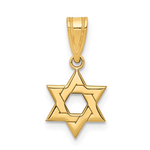 14K Yellow Gold Star of David Pendant