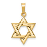 14K Yellow Gold Star of David Pendant view 1