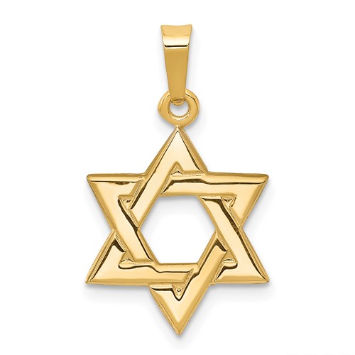 14K Yellow Gold Star of David Pendant