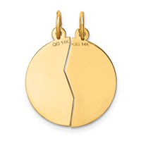 14K Yellow Gold Mizpah Coin 2-piece Round Charm view 4