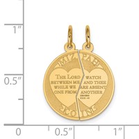 14K Yellow Gold Mizpah Coin 2-piece Round Charm view 3