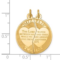 14K Yellow Gold Mizpah Coin 2-piece Round Charm view 3