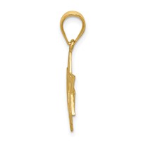 14K Yellow Gold Solid Satin Star of David Charm view 2
