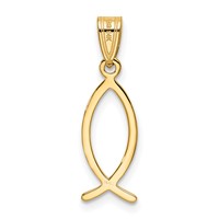 14K Yellow Gold Ichthus Fish Pendant view 4