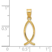 14K Yellow Gold Ichthus Fish Pendant view 3