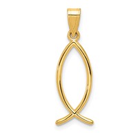 14K Ichthus Fish Charm view 1
