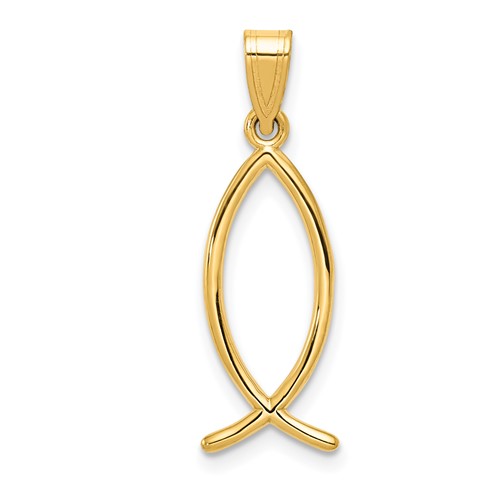 14K Yellow Gold Ichthus Fish Charm