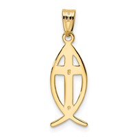 14K Cross Ichthus Fish Pendant view 3