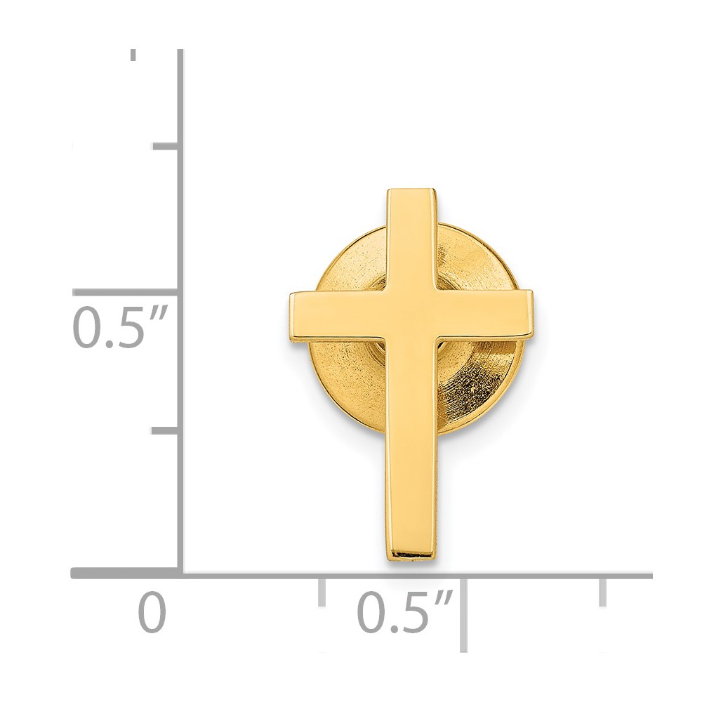 14k Polished Cross Tie Tac (XR462)