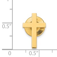 14K Yellow Gold Polished Cross Tie Tac view 3