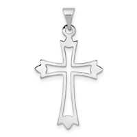 14K White Gold Budded Cross Pendant view 4