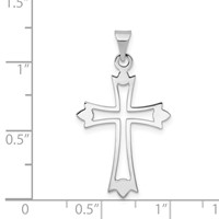 14K White Gold Budded Cross Pendant view 3