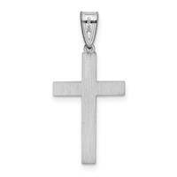 14K White Gold Laser Etched Cross Charm view 4
