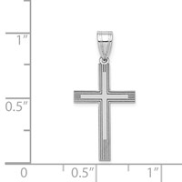 14K White Gold Laser Etched Cross Charm view 3