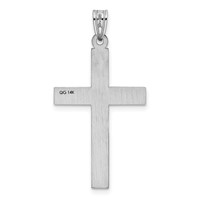 14K White Gold Laser Etched Cross Charm view 4