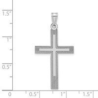 14K White Gold Laser Etched Cross Charm view 3