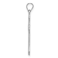 14K White Gold Budded Cross Charm view 2