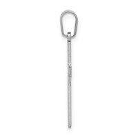 14K White Gold Floral Cross Charm view 2