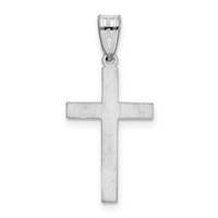 14K White Gold Floral Cross Charm view 4
