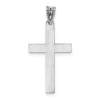 14K White Gold Floral Cross Pendant view 4