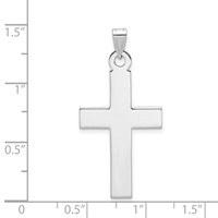 14K White Gold Cross Pendant view 3