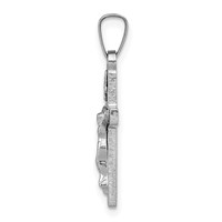 14K White Gold Inri Crucifix Charm view 2