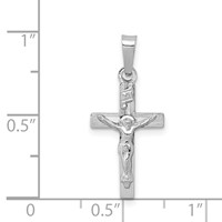 14K White Gold Inri Crucifix Charm view 3
