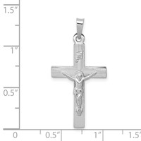14K White Gold Inri Crucifix Charm view 3