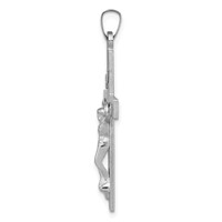 14K White Gold Inri Crucifix Charm view 2