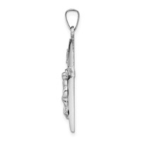 14K White Gold Inri Crucifix Charm view 2