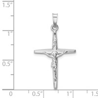 14K White Gold Inri Crucifix Charm view 3