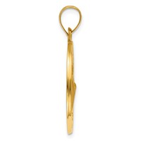 14K Polished and Satin Hollow Saint Jude Thaddeus Medal Round Pendant view 2